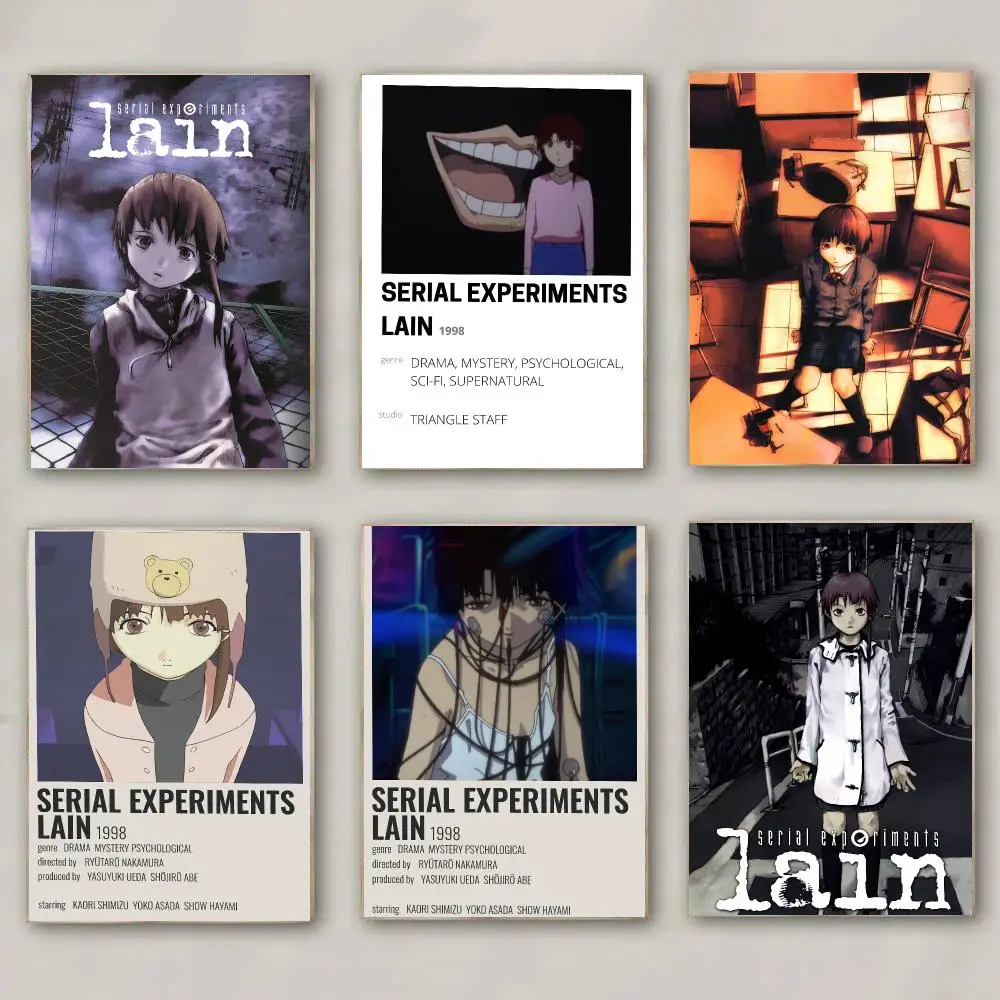 anime S-Serial Experiments Lain-N Poster Modern Wall Decal for Living Room Cafe Office Bar and Bedroom