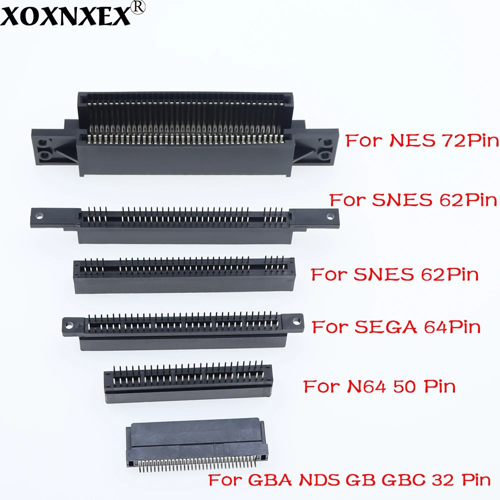 1PCS PER SNES N64 SEGA NES Connettore Slot Per Scheda di Gioco 62pin 72pin 64pin 50pin 32pin per SEGA Genesis N64 SNES NES clone console