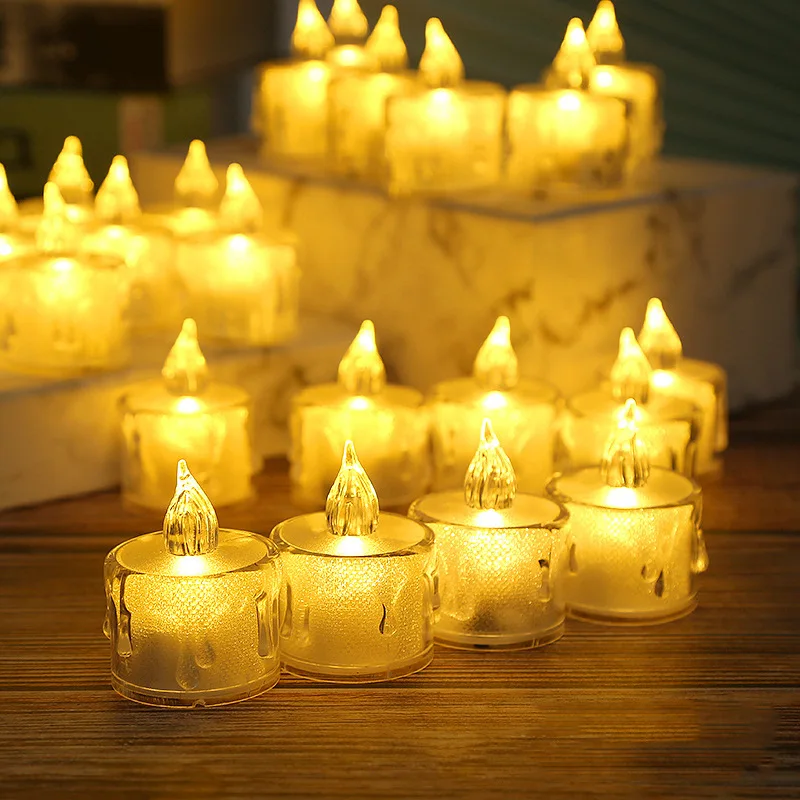 12Pcs Flameless LED Candle Lights Battery Powered Multicolor Tea Lights For Home Wedding Birthday Party Decoration Lighting