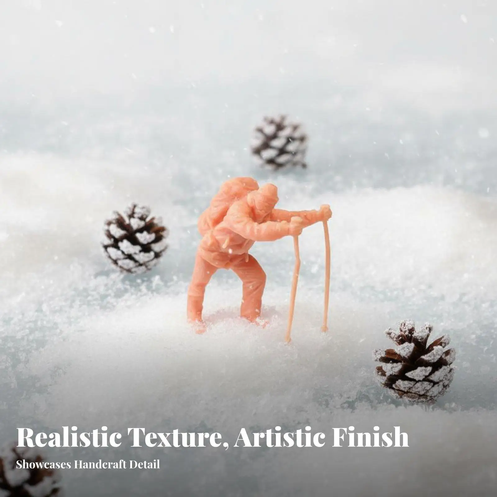 Climbing Mountaineer Miniature Statue Resin Unpainted Figure for Diorama Architectural Model Train Scenery