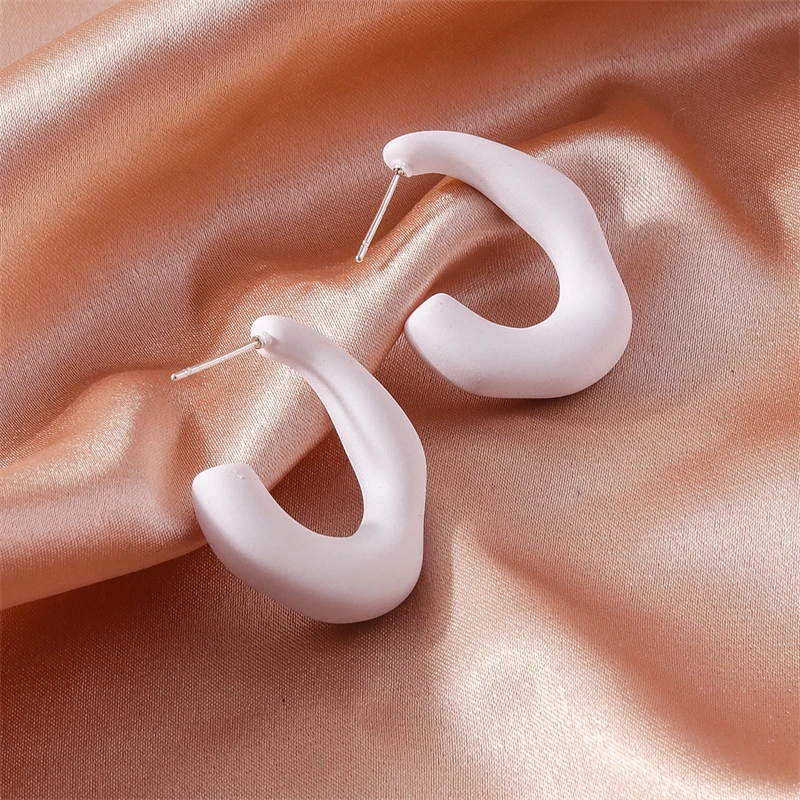 Modische 2,5 cm große runde Creolen für Damen, in Bonbonfarben, aus Acryl, als Schmuck für Partys und Festivals, ideal als Geschenk für Mädchen. – Detail 12