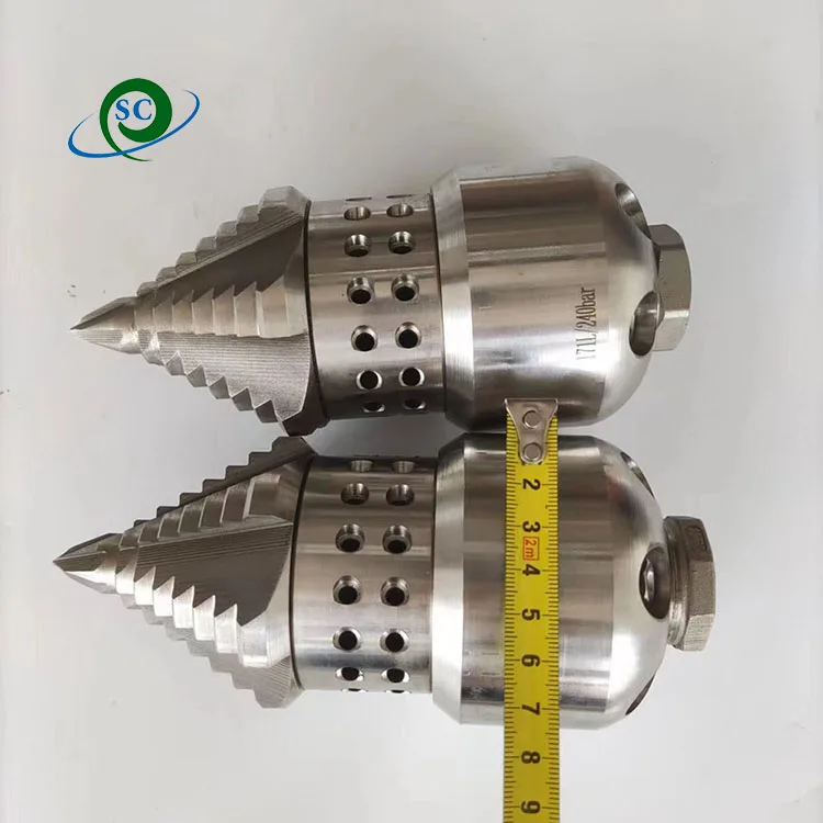 CS جذور الضغط العالي قطع استنزاف تنظيف فوهة 170L أنابيب الصرف الصحي الدوارة غسل فوهة