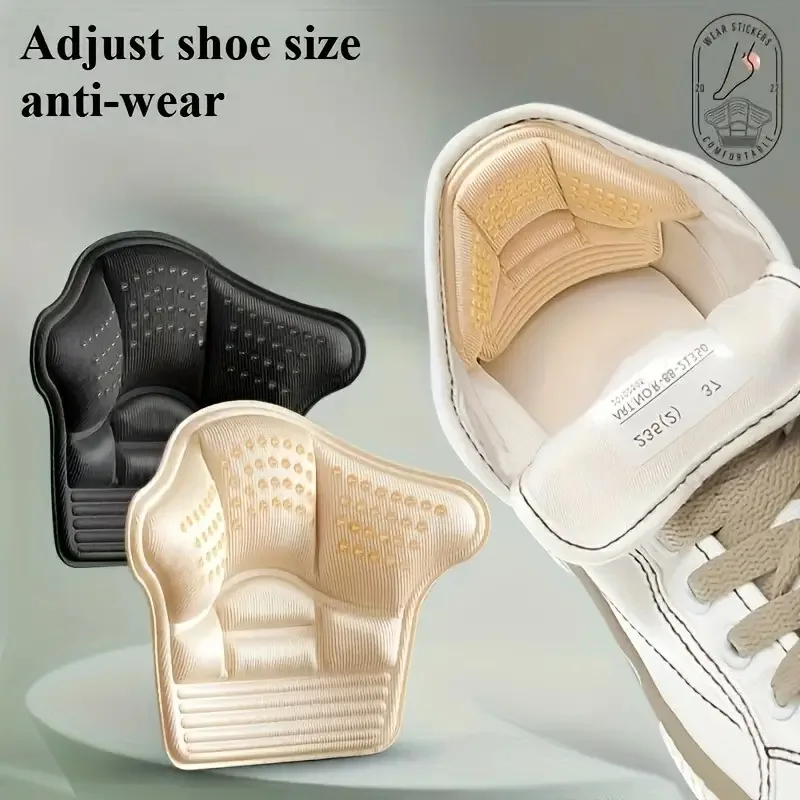 قطعة واحدة من وسادات وسائد الكعب للأحذية - مضادة للانزلاق، تمنع انزلاق الكعب والبثور، حشوات مريحة للعناية بالقدم للأحذية الفضفاضة