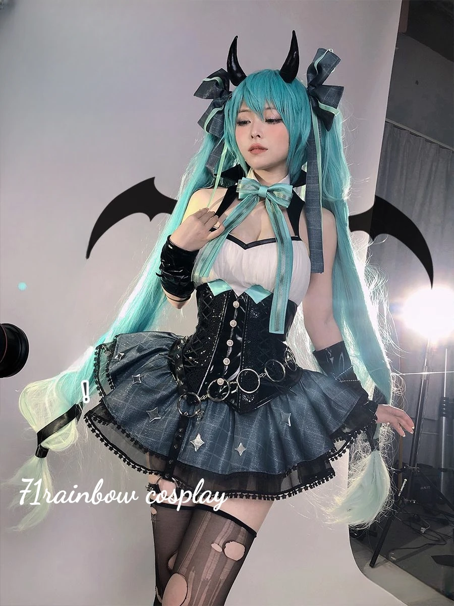 Mikuu Kleine Duivel Cosplay MIKUU Wasbeer Schurk Cosplay Kostuum Meisje Mikuu Halloween Kleding Jurk Anime Cosplay