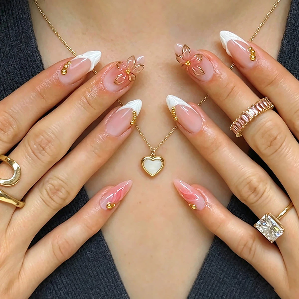 96pcs Almond Press On Nails,Nu - đánh giá và giá Nail Art Aesthetic