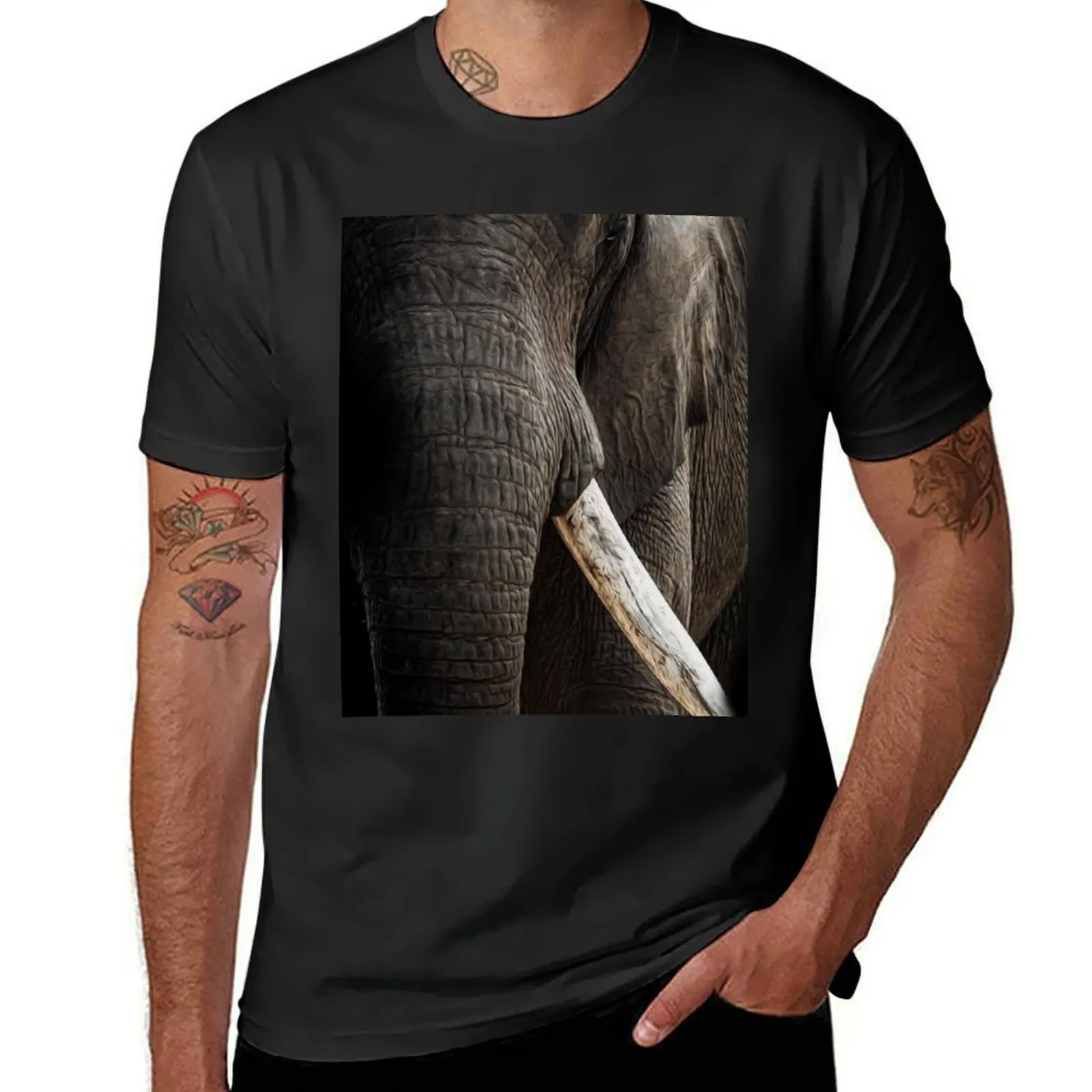 AFRICAN ELEPHANT T-Shirt customizeds shirts graphic tees T-shirts for men cotton