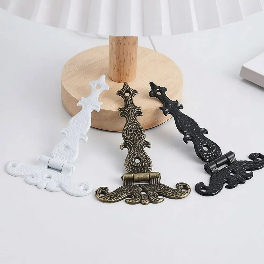 Decorative Floral Pattern Hinge Zinc Alloy Furniture Hardware Connector For Cabinet Door Jewelry Box Wood Case Repair