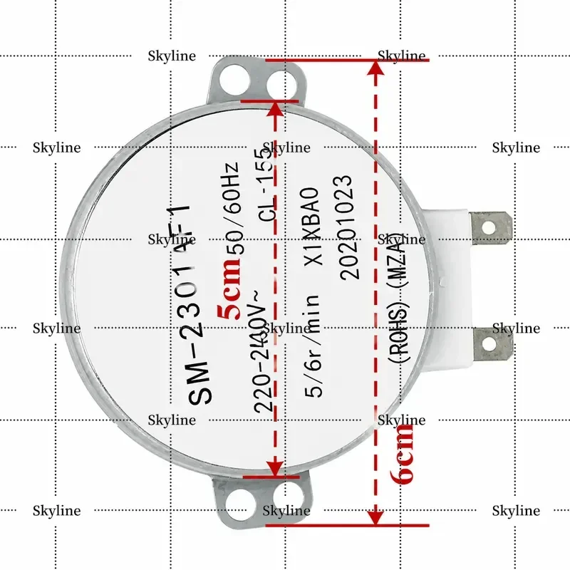 SM-2301AF1 220V 4W 5/6r/min Synchronous Motor Accessories For Microwave Oven Flat Shaft Motor