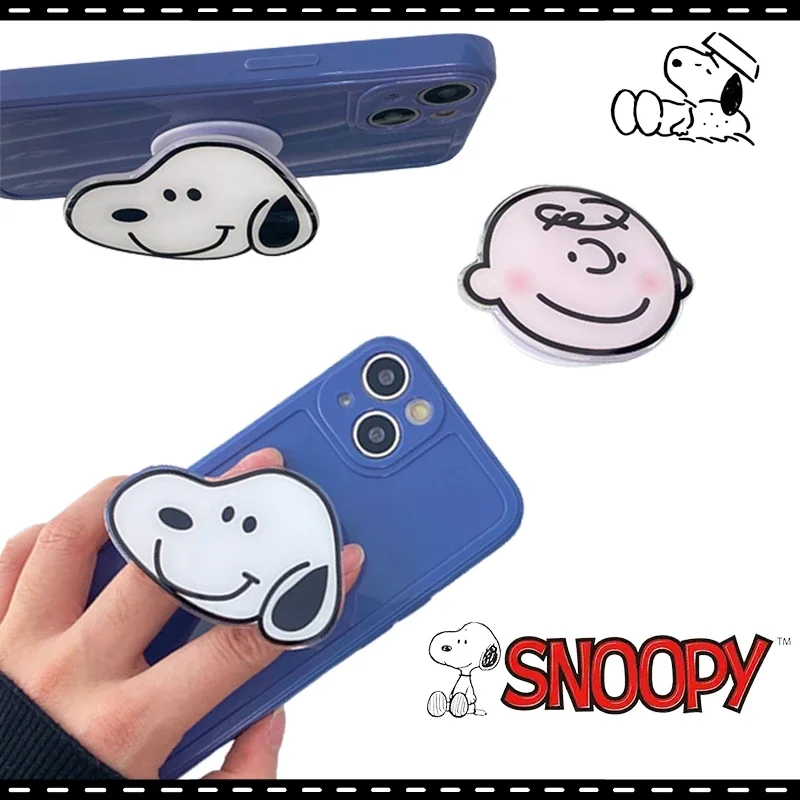 Snoopy Charlie Cartoon Mobile Phone Holder Cute Universal Accessorie Folding Ring Bracket Grip Expanding Phones Holder Bracket