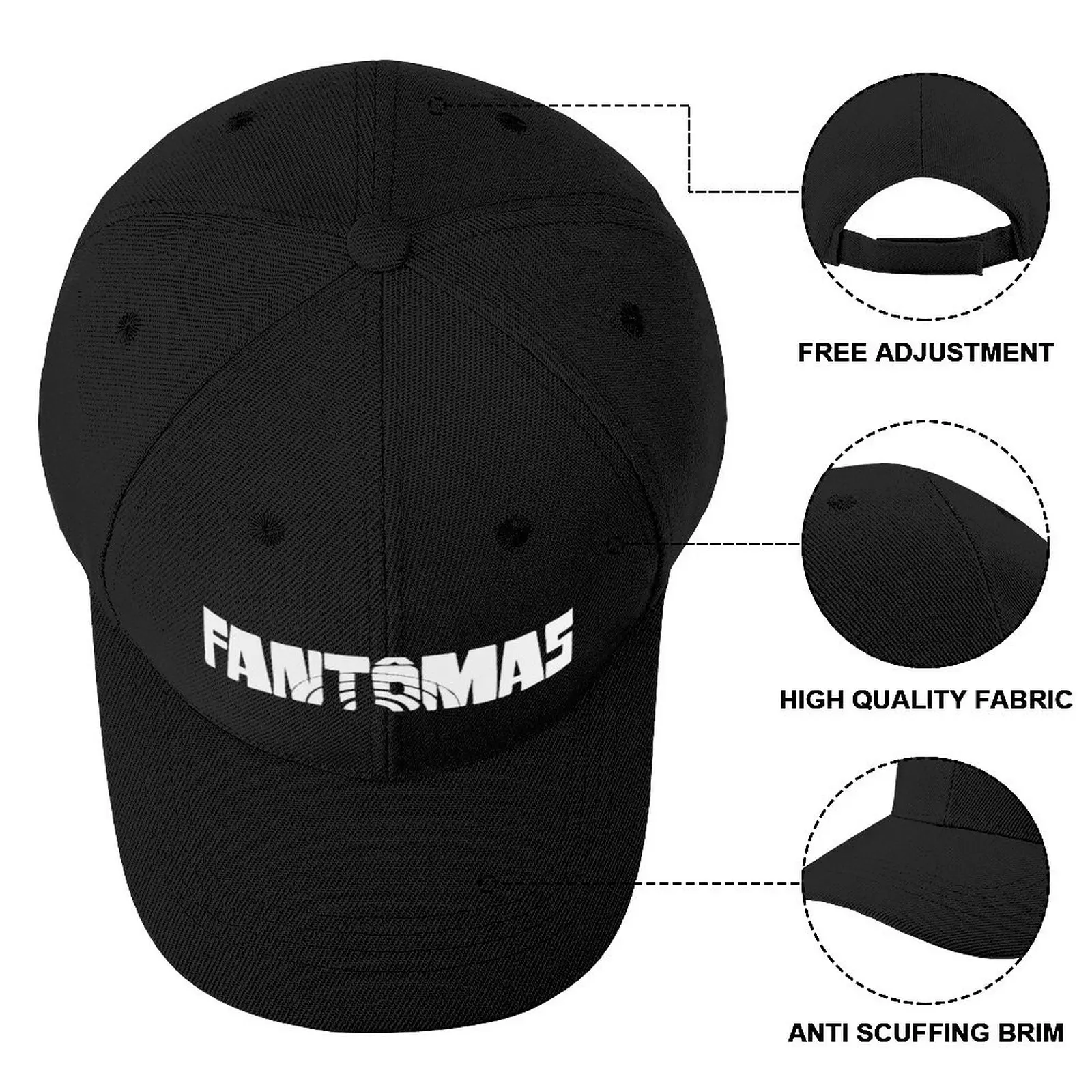 Fantomas Logo Baseball mütze Papa Hut Hut Mann Luxus Rave Golf Boy Cap Frauen