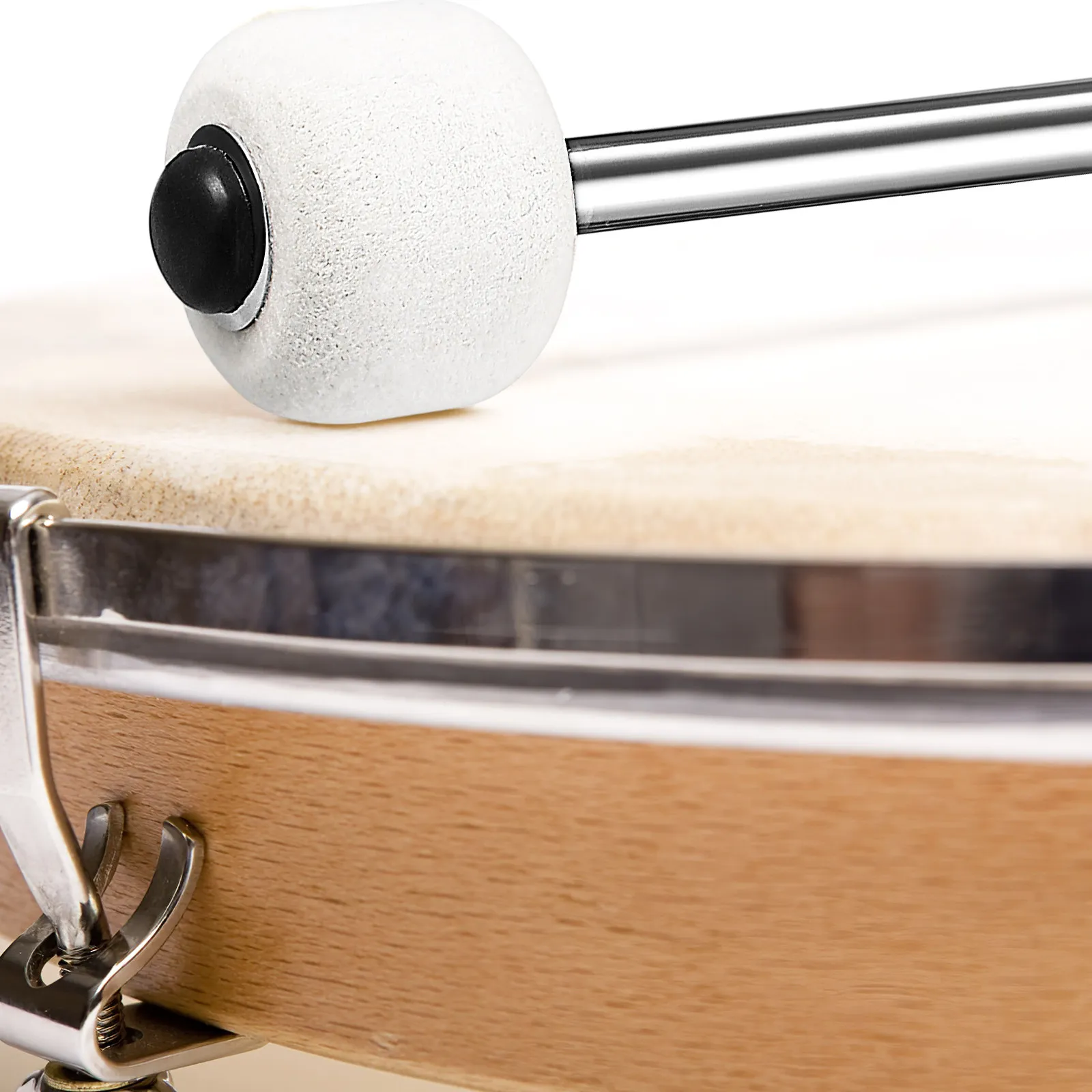 

2Pcs Drumsticks Stainless Steel Handle Wool Felt Head Drum Mallets Lightweight Portable Practice Drumsticks for Beginners Kids