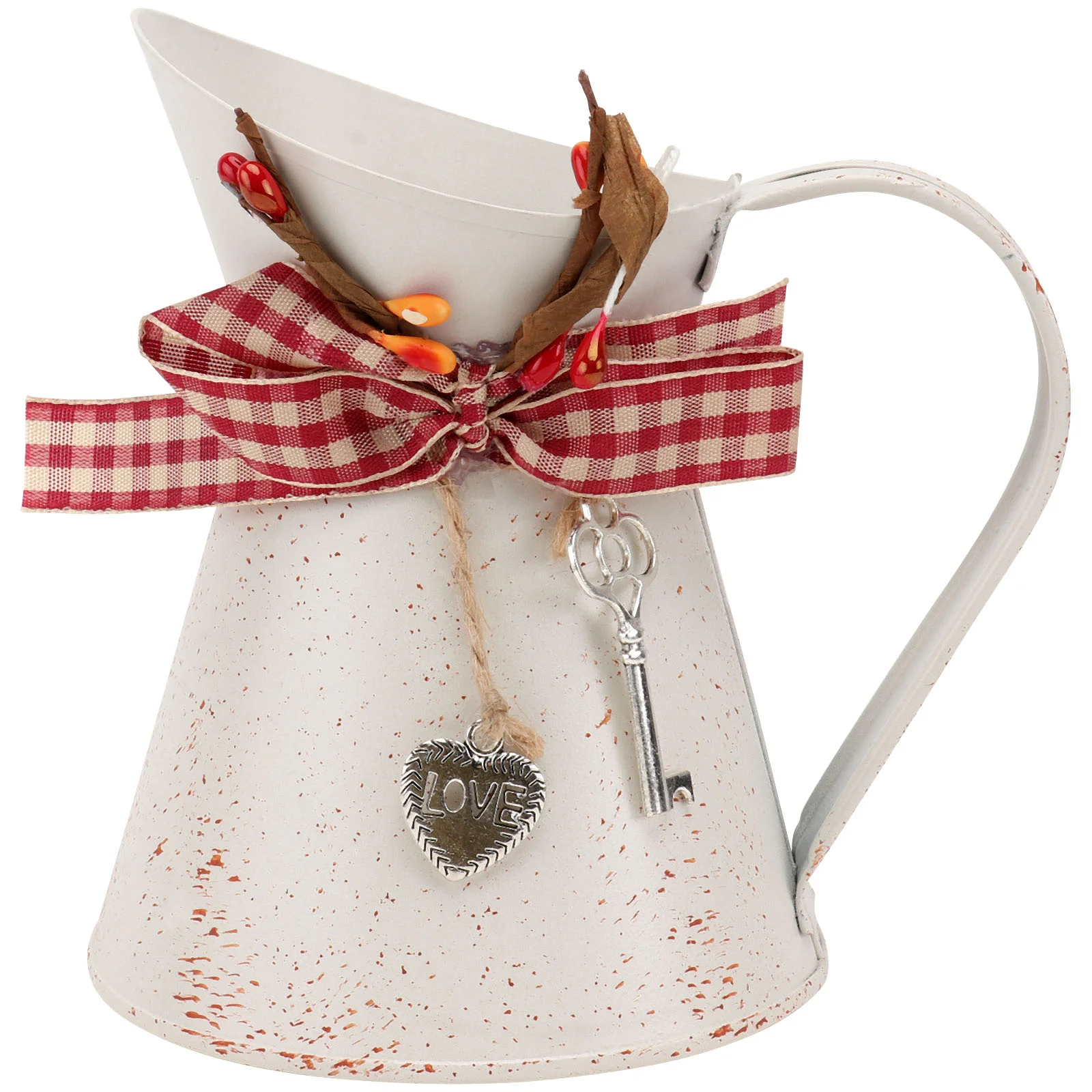 Tin Bucket Flower Pot Rustic Decor Iron Plant Decorate Garden Container Planter