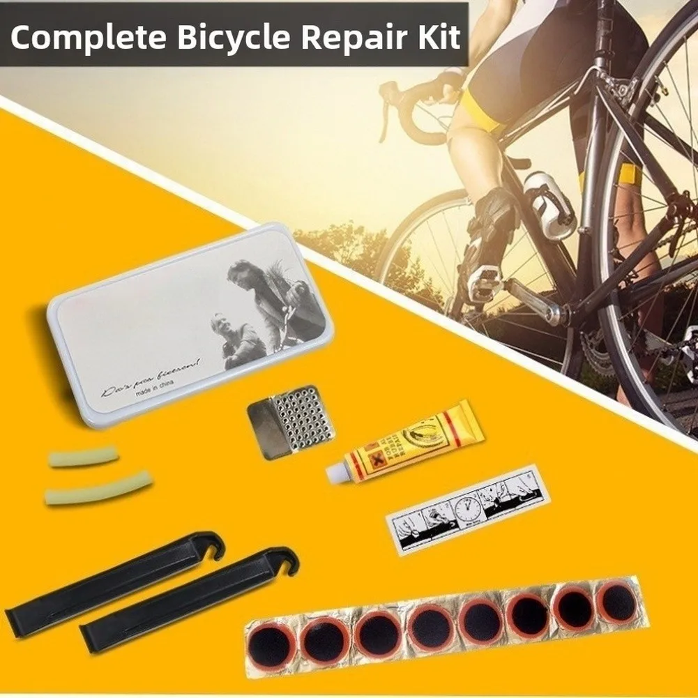 

Tire Repair Tool Tire Levers Sandpaper Glue Patches Bicycle Tire Repair Kit Bike Inner Tube Tool Bicycle Tire Puncture Repair