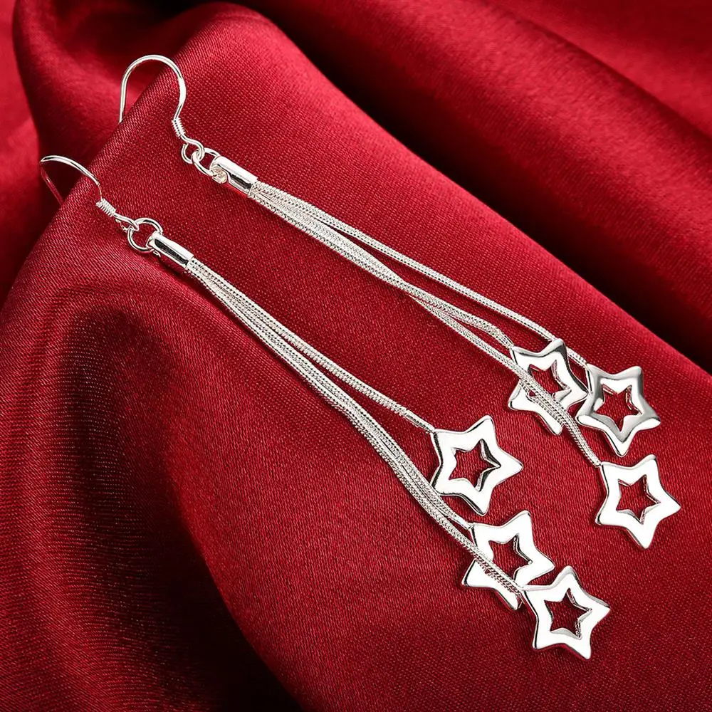 Orecchini pendenti con nappe in argento Sterling 925 di alta qualità caldi per gioielli moda donna regalo di natale per feste di matrimonio