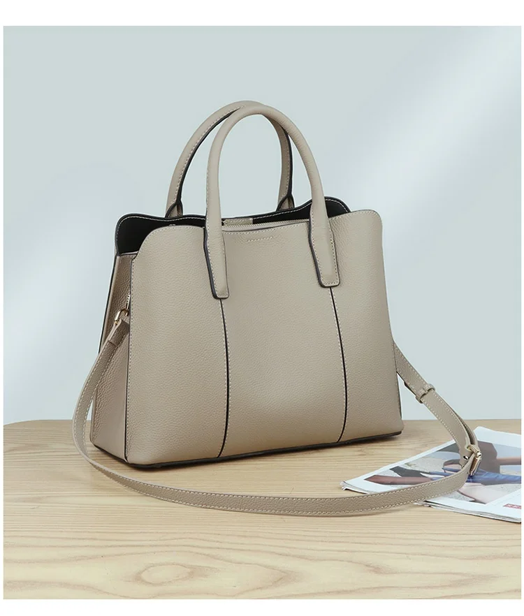 حقيبة كروس نسائية جديدة محمولة باليد لعام 2025، حقيبة كتف واحدة من جلد البقر ذات سعة كبيرة بلون سادة، حقيبة سفر غير رسمية #3