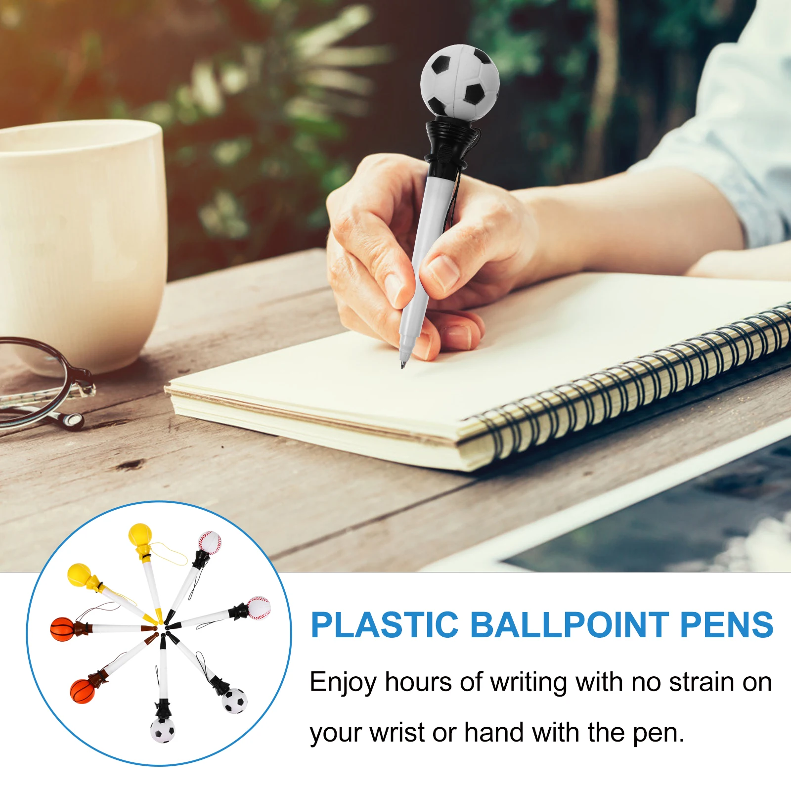 

8pcs Basketball Shaped Gel Pens Student Ballpoint Writing Stationery Eco- Cartoon Theme Signature Pen For Kids