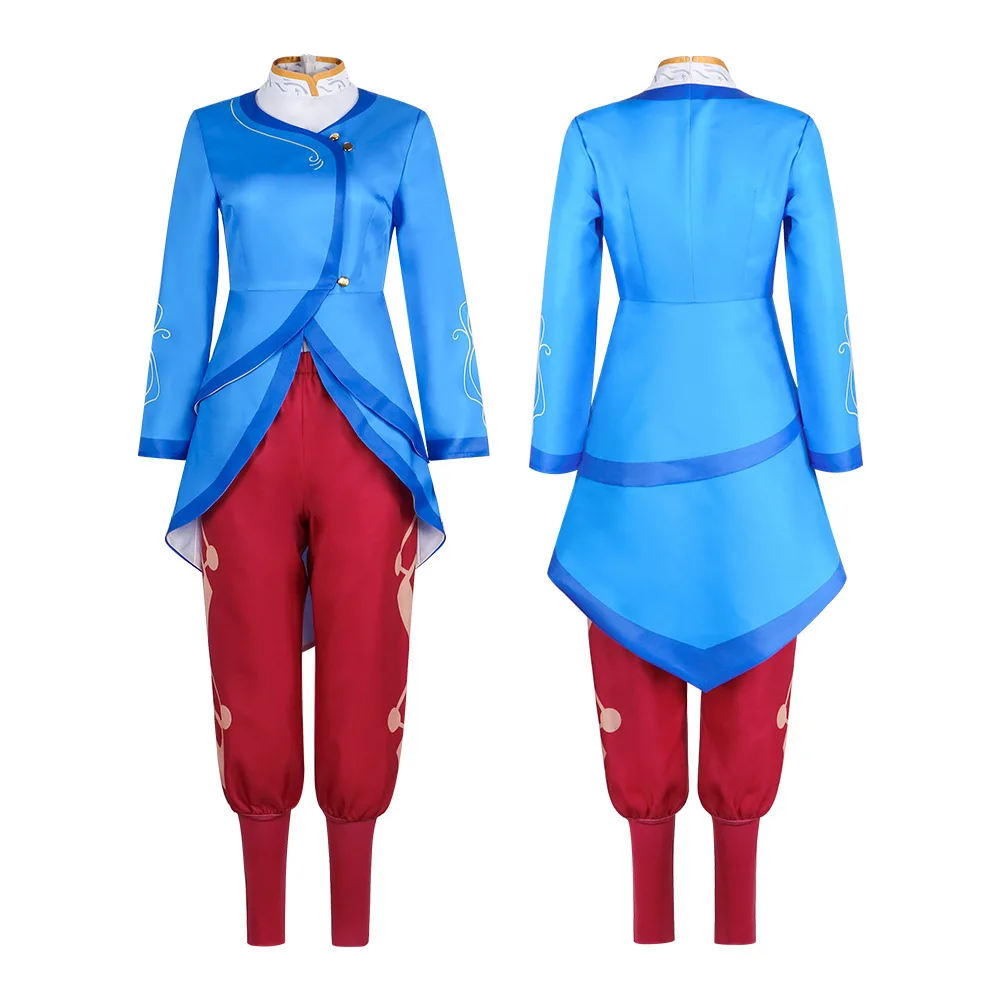 Conjunto de fantasia azul Ellie Princ Role-plang Performance loween Magic Bounies Ensemble Senhoras Roupas de palco tradicionais