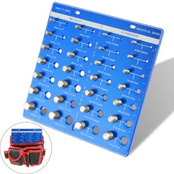 Nut and Bolt Thread Checker Set Aluminum Alloy 28 Thread Identifier Gauge Inch and Metric Size Precise Screw Measuring Gauge