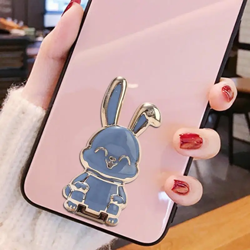 New Foldable Cartoon Bunny Mobile Phone Holder For IPhone For Samsung Universal Back Adhesive Bracket Cute Rabbit Stand