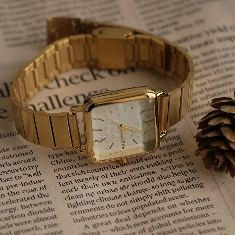 ساعة نسائية بحزام فولاذي بسيط، ساعة كوارتز أنيقة ومتطورة، ساعة يد نسائية عصرية، هدية رائعة للنساء #3