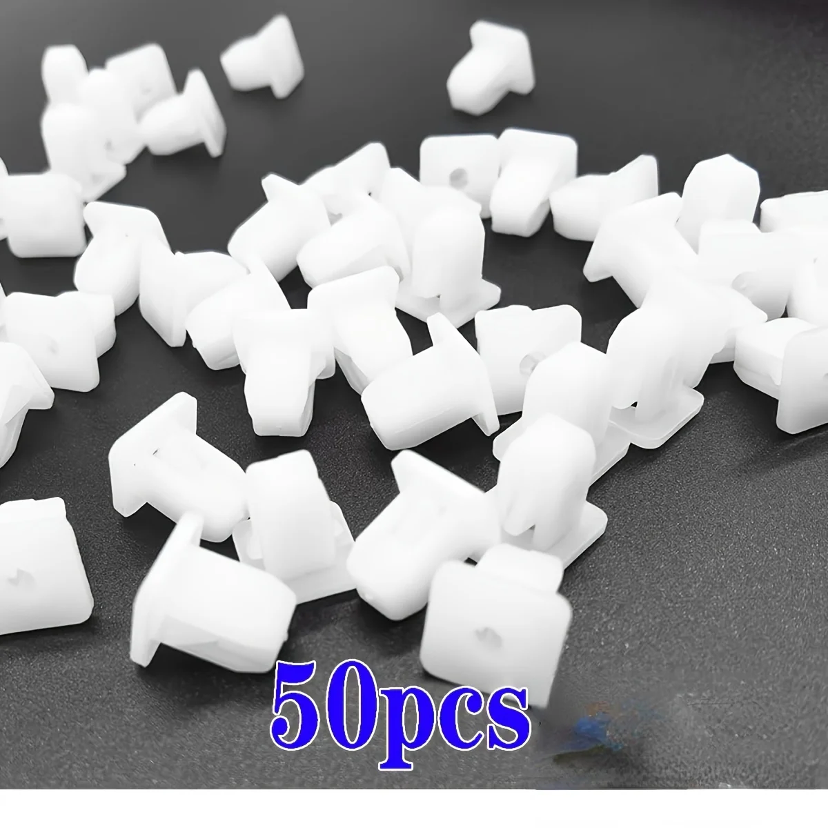 50 pieces of car bumper fixing clips, white plastic square car mudguard pad fasteners