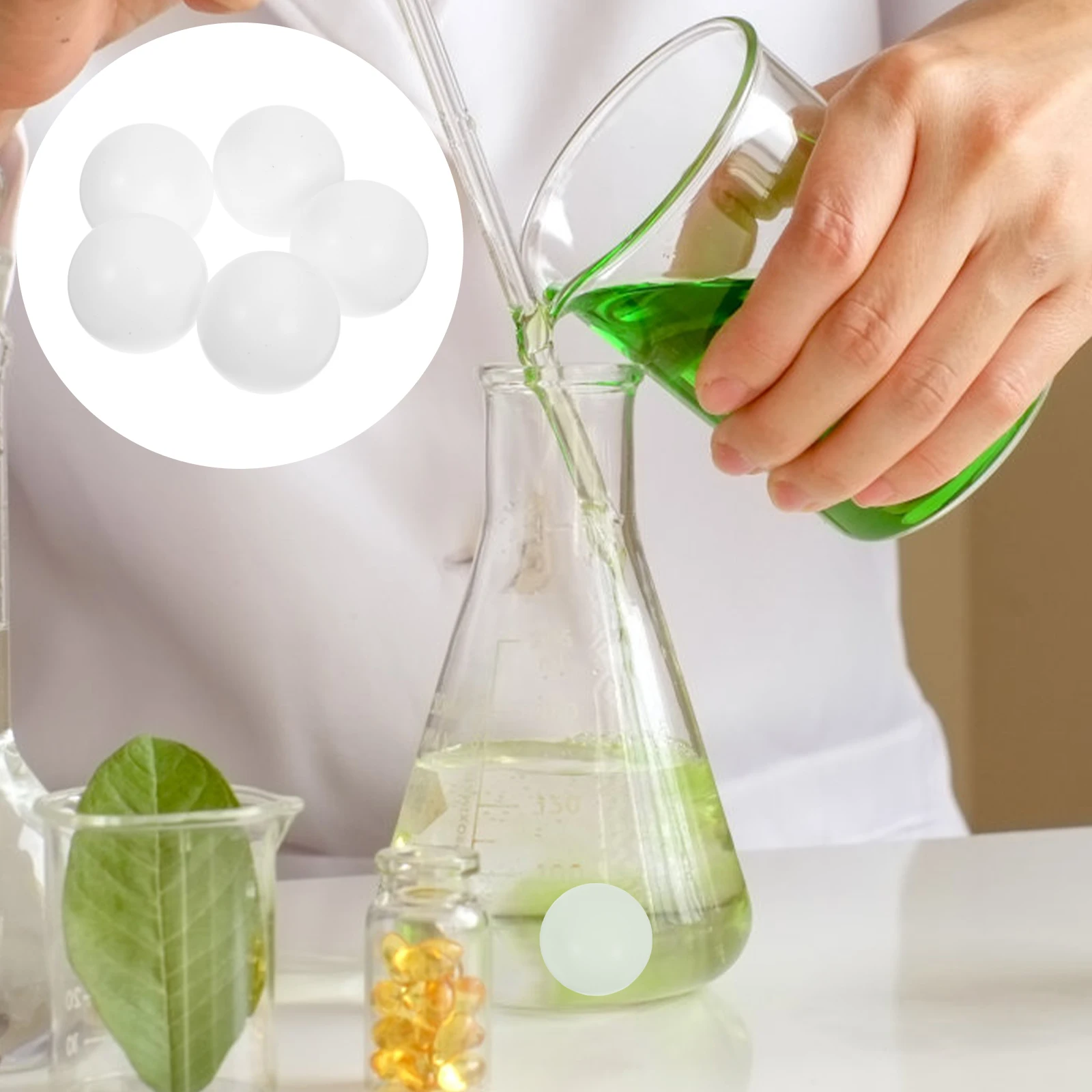 

5pcs PTFE Laboratory Mixing Stirring Experiment Supply Chemical Container Mixer Reusable Beads Smooth