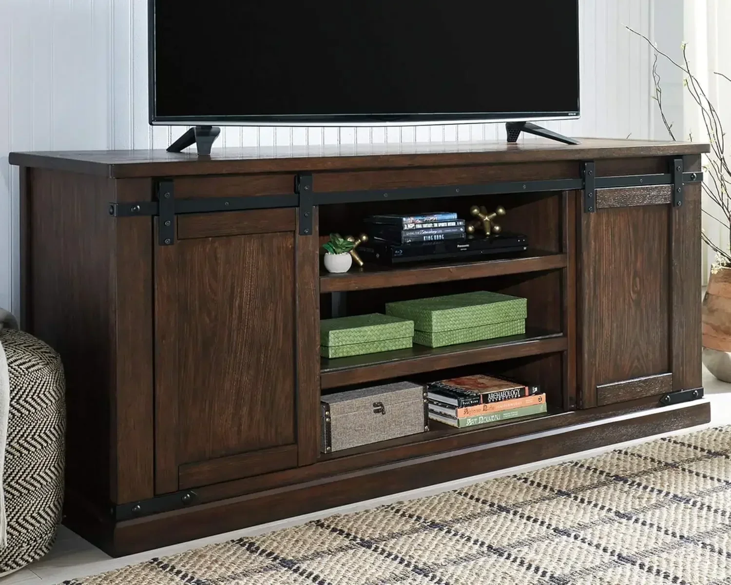 Signature Design by Ashley Budmore Rustic TV Stand Fits TVs up to 68