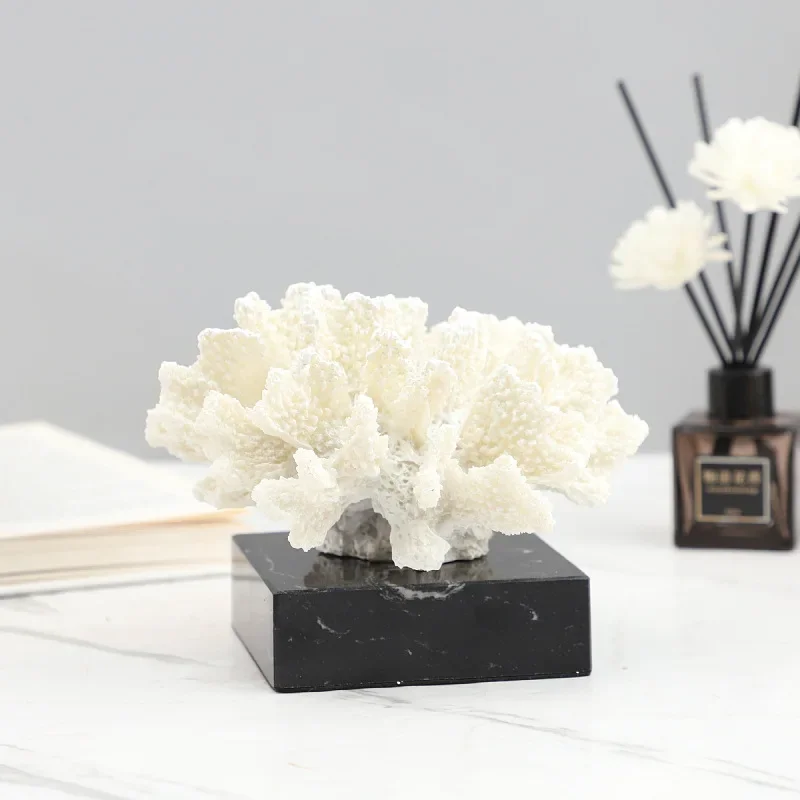 Modern minimalist geometric resin white coral art decorative ornaments porch study TV cabinet home decor