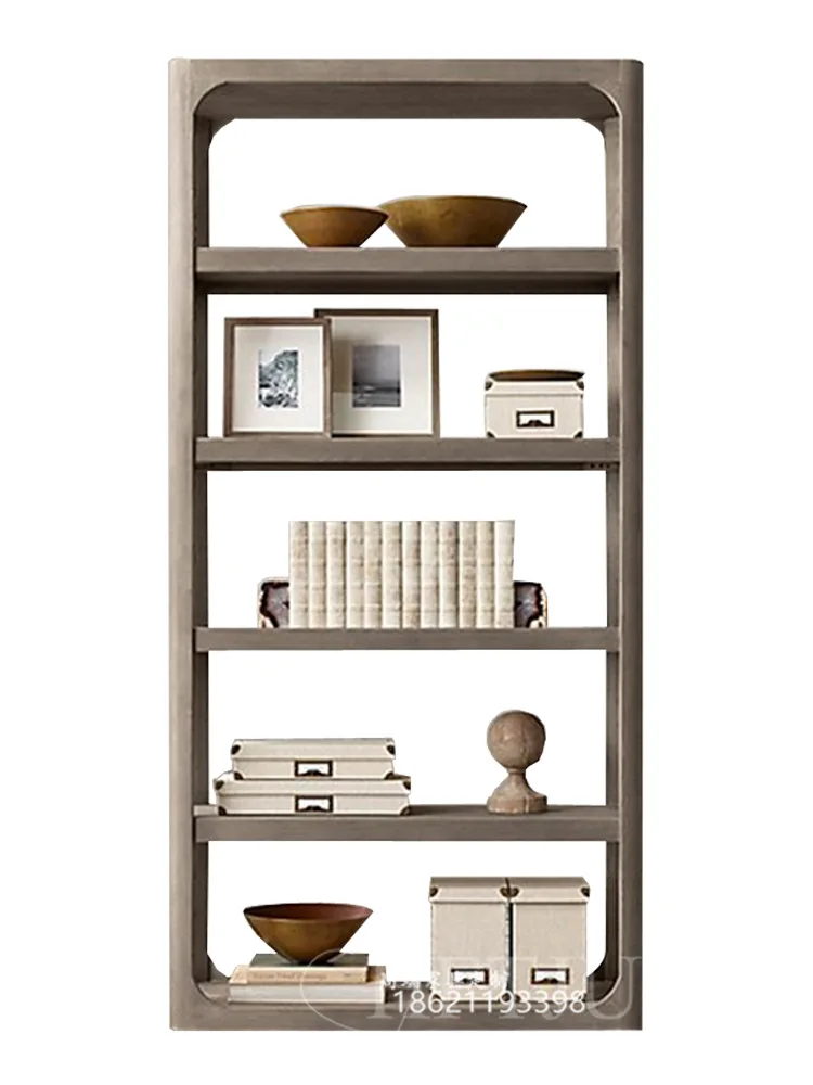 

Американский сельский книжный шкаф из цельного дерева, скандинавская простая книжная полка, книжный шкаф в стиле ретро, полка для всего дома