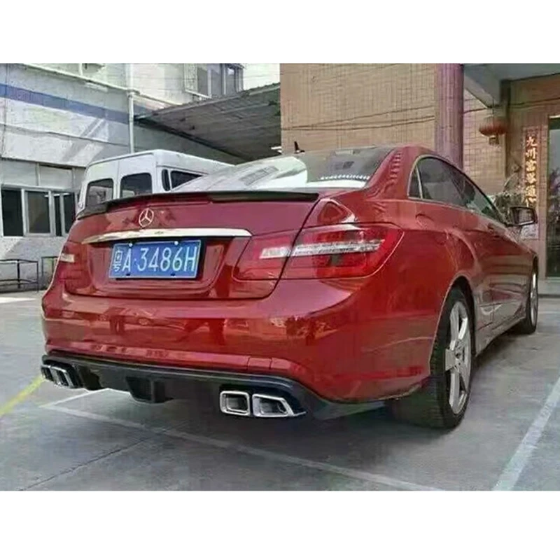 Carbon Fiber Car Rear Diffuser Lip Spoiler for Mercedes Benz W207 C207 Coupe 2 Door E63 AMG Only Convertible 2009-2012 Black FRP