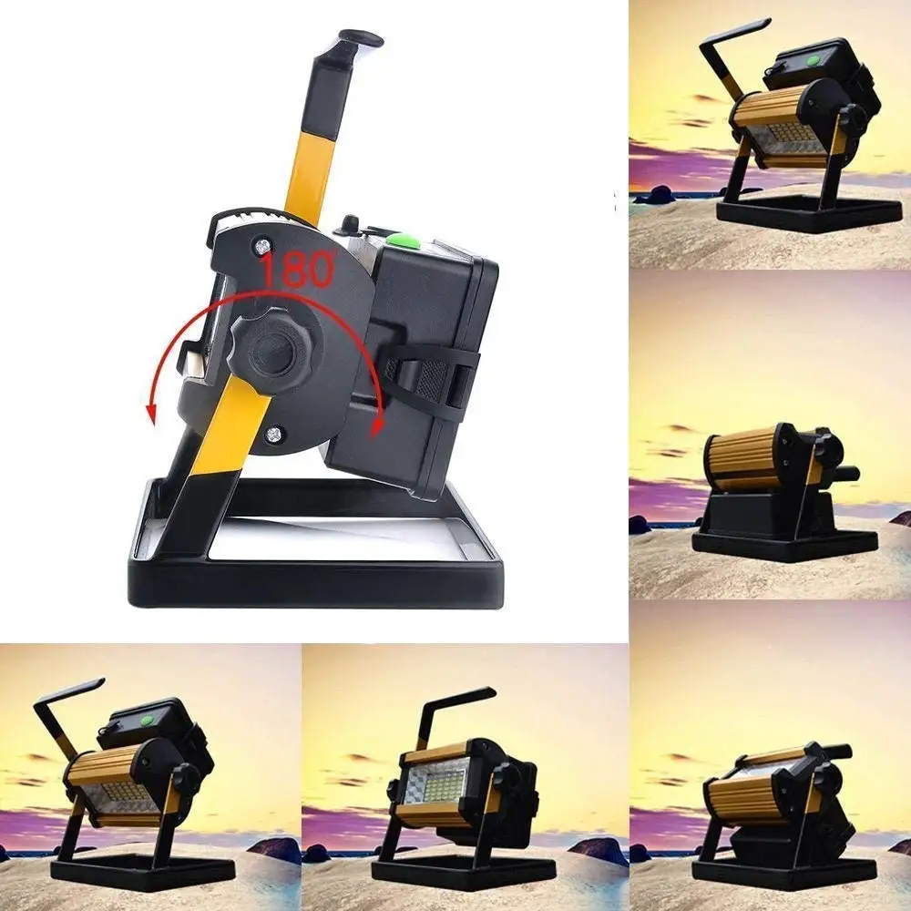 Foco de luz LED portátil para trabajo, lámpara de Camping, linterna, proyector recargable, batería 18650, F2, 36LED