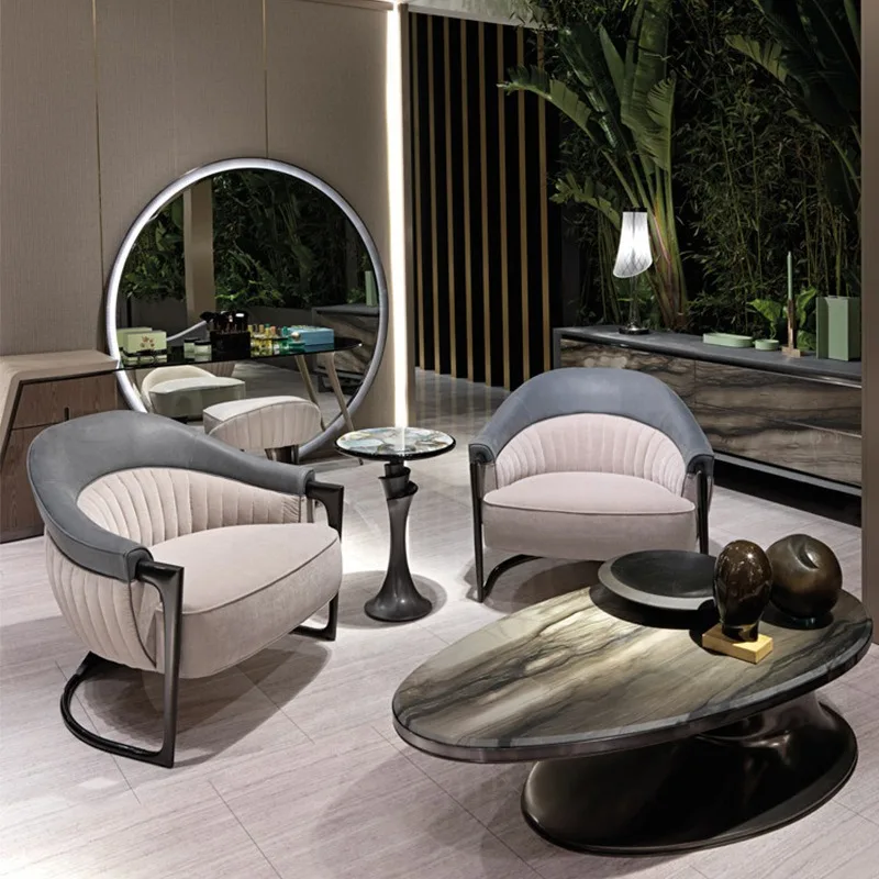 Italian light luxury design sofa chair, simple and modern small apartment living room home leisure chair, hotel clubhouse