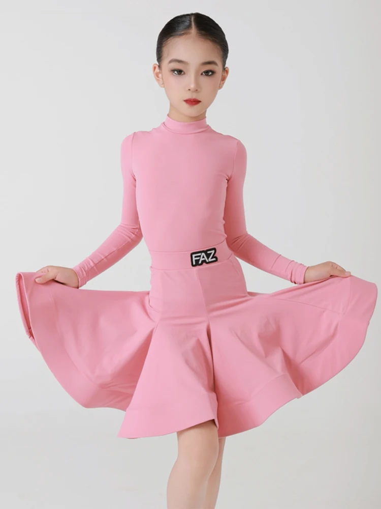 Costume de danse latine pour enfants, Costume de compétition professionnelle à manches longues pour filles, Tango Samba, vêtements de spectacle sur scène, nouvelle collection 2025 XH2687