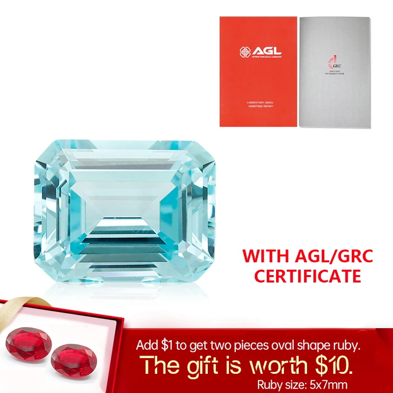 

YinZheng Czochralski Cultivate Paraiba Emerald Cut Can Be Provide AGL Certificate Loose Stone Synthetic Lab Grown Paraiba