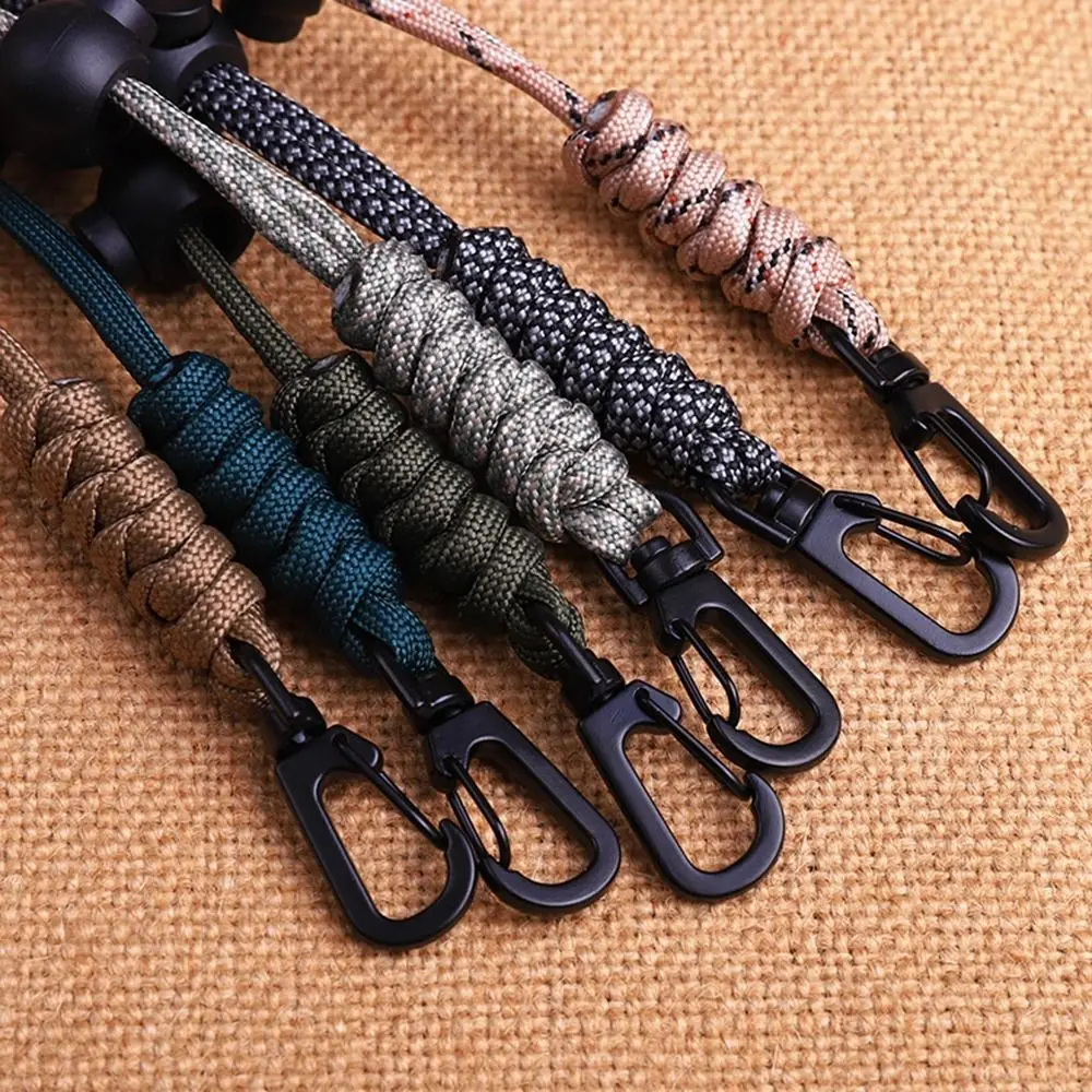 High Quality High Strength Paracord Keychain 8 Styles Lanyard Rotatable Buckle Neck Hanging Rope Outdoor Tool