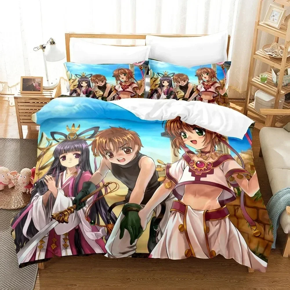 

3D Print Anime Card Captor Sakura Comfortable Duvet Quilt Cover Pillowcase Bedding Set Children Bedroom Decoration Home Textile