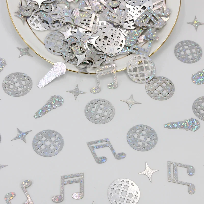 100pcs disco confetti, disco ball and music disco party decorations, wedding, birthday, bachelor party table decorations