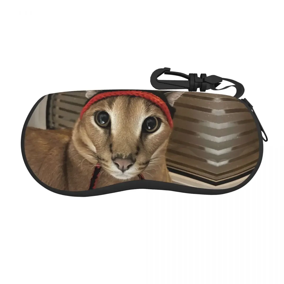 Custom Big Floppa Meme Glasses Case Portable Funny Caracal Shell Eyeglasses Case Sunglasses Box