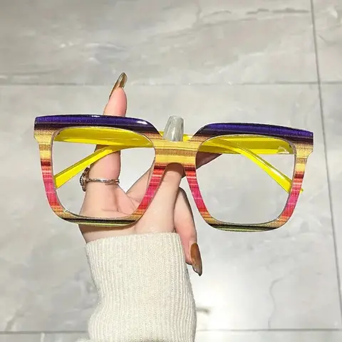 नई शैली रंगीन बड़े फ्रेम चश्मा फैशन लोकप्रिय एंटी ब्लू लाइट ऑप्टिकल चश्मा उच्च गुणवत्ता टिकाऊ कंप्यूटर आईवियर 8 best sales चश्मे के फ्रेम - №5