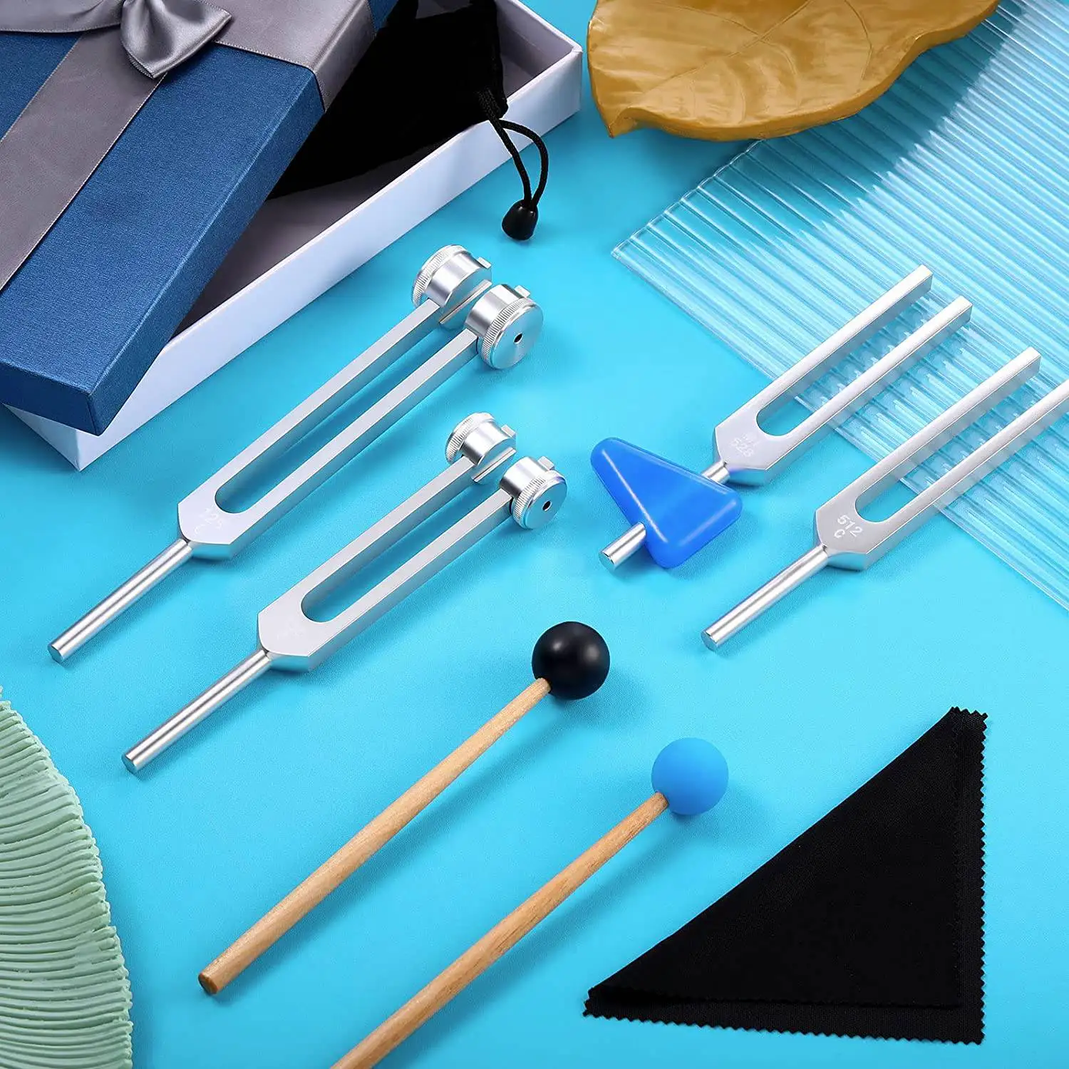 Imagem -03 - Martelo para Cura do Som Ferramentas de Vibração Sonora Tuning Fork Grupo 128hz 256hz 512hz 528hz Pack
