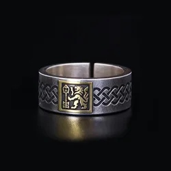 2023 New Arrival Vintage Court Lion Pattern Thai Silver Men Ring Jewelry For Male Birthday Gifts Never Fade
