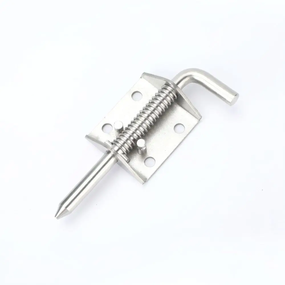 High Quality Spring Loaded Bolt Latch Hinge Stainless Steel Weld On Pivot Gate Lock For Furniture Door Installation