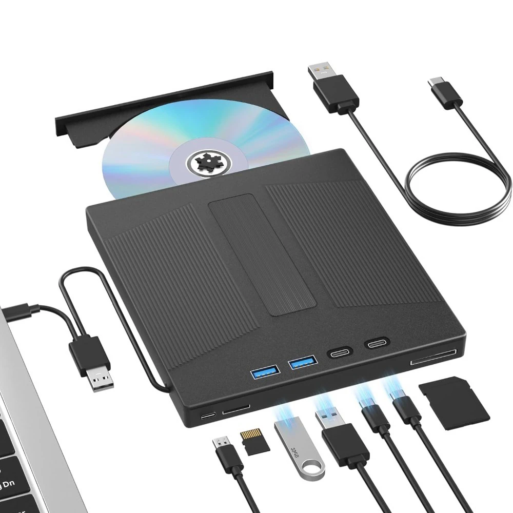 

Внешний привод Bluray 7 в 1, поддержка 100 г диска USB 3.0, записывающее устройство Blu Ray/DVD BD CD DVD, чтение и запись для Windows, MacOS, Linux