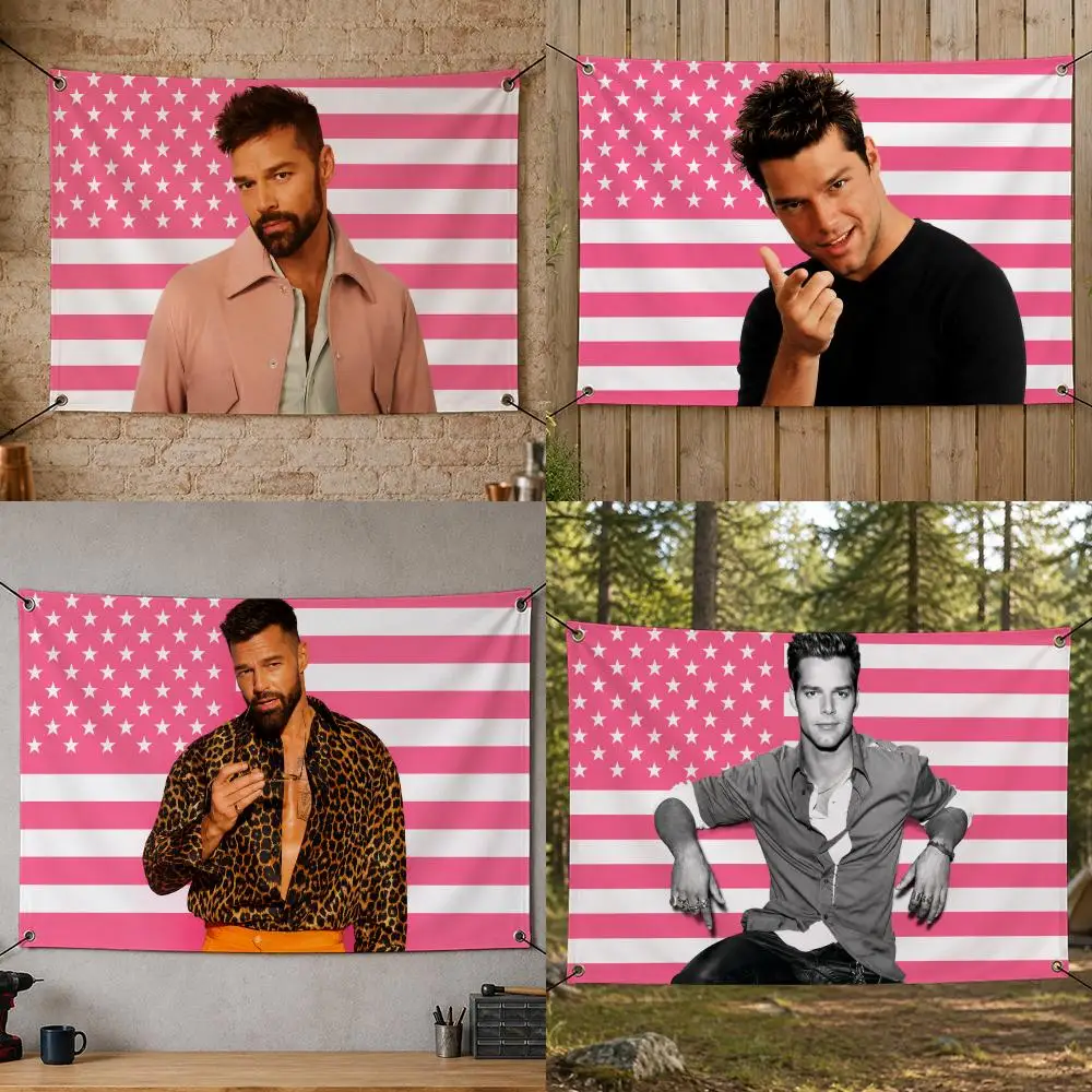 Music Trending Star Talent Music Art Pop R-Ricky Martin Flags Flag Banner for Bedroom Dorm Party Home Living Room Game Room Gift