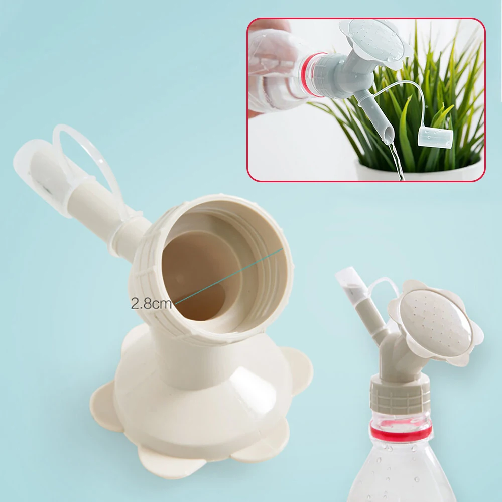 2 In 1 Bottle Sprinker Home Garden Mini Watering Can Double Head Water Spout Bonsai Nozzle For Indoor Outdoor Seedling Plant