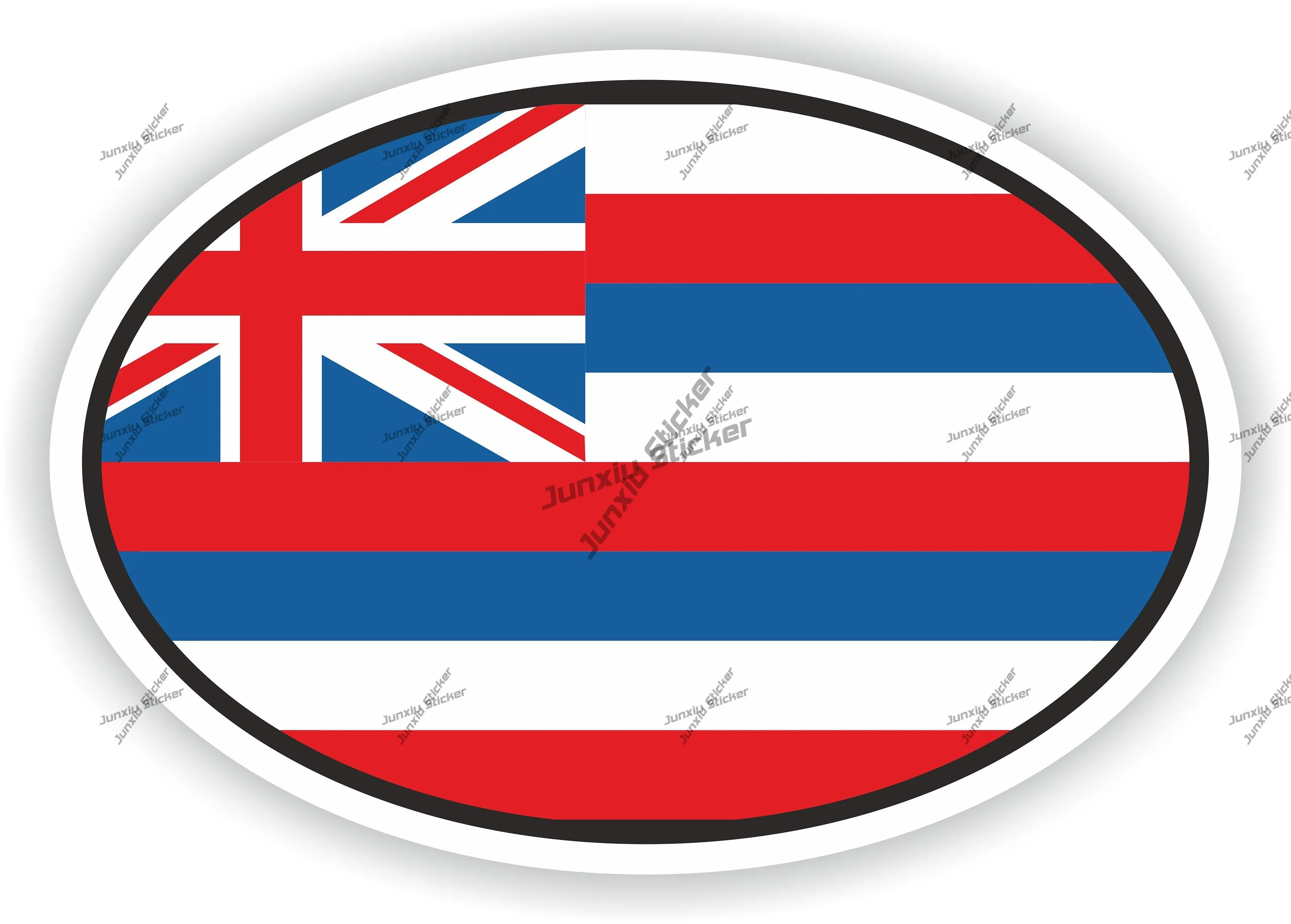 

America Hawaii Flag Oval Sticker Reflective-silver Accessories For The Car Door Protector Occlusion Scratch Decor Graphic Beauty