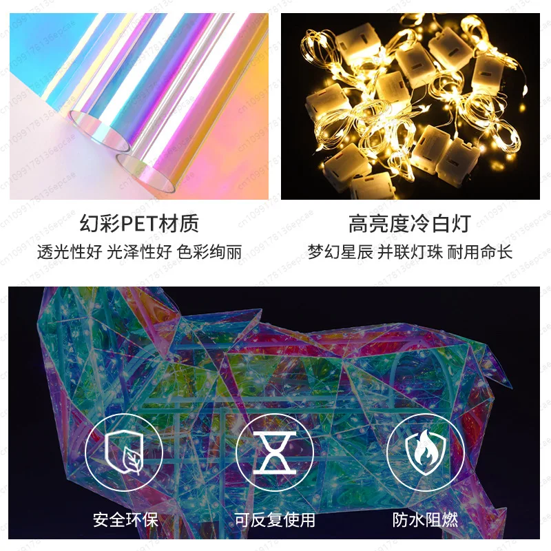 Large Christmas Elk Laser Light Hotel Playground Decoration Christmas Atmosphere Cultural Tourism Lighting Project Decoration