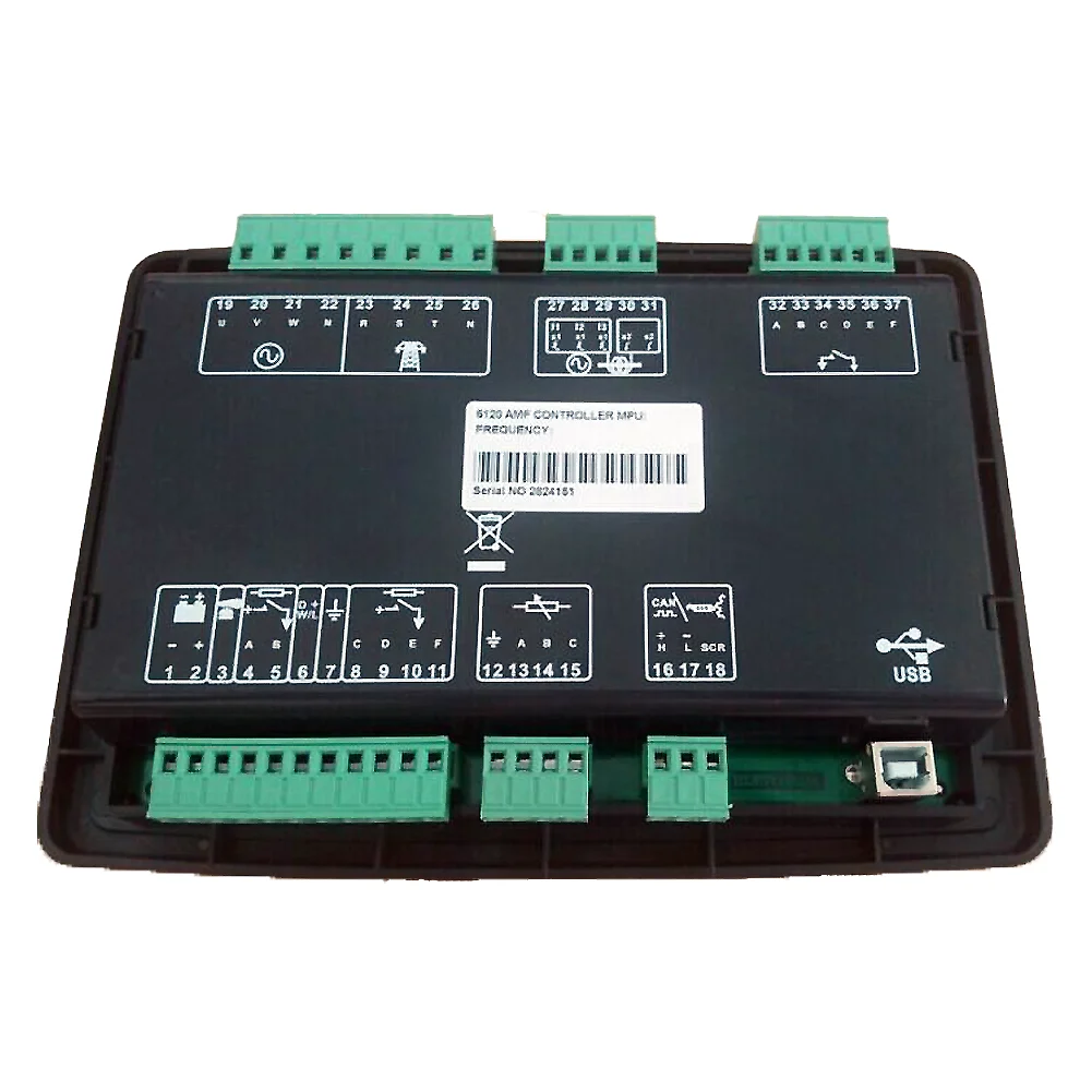 DSE6120 استبدال وحدة تحكم المولد الكهربائي الديزل المولدات عالية الجودة لوحة التحكم في فشل التيار الكهربائي للسيارات 6120