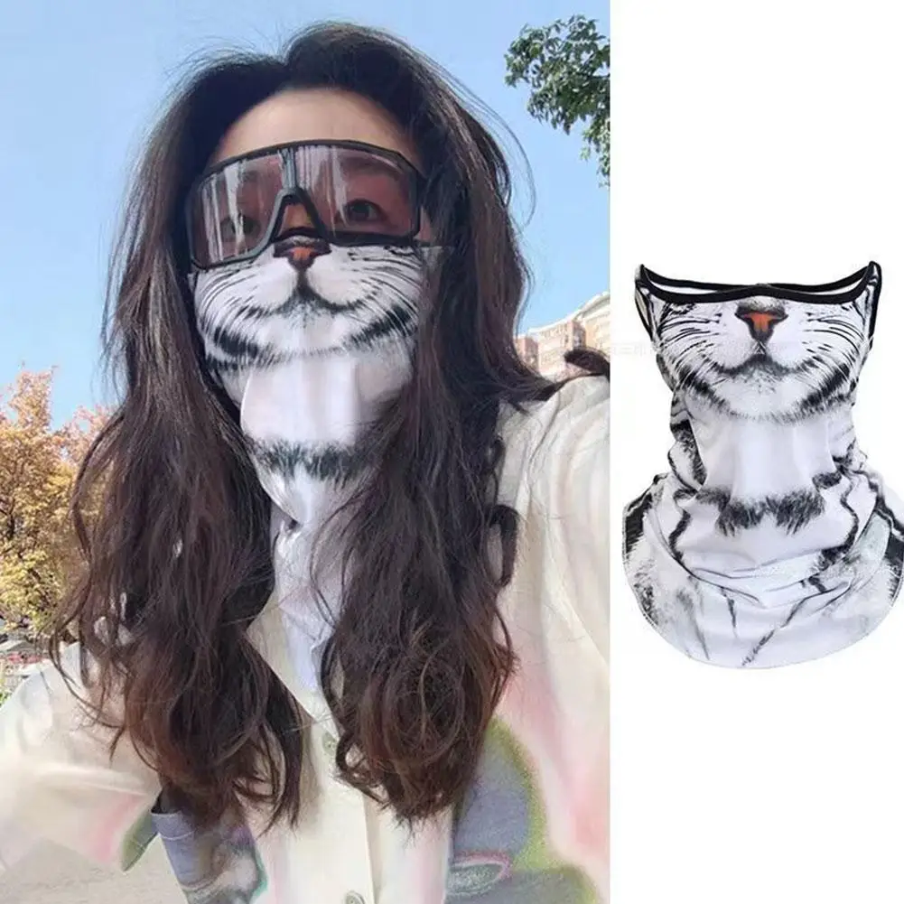 Reiten Sonnenschutz Maske Reiten Sonnenmaske Sommer Sonne Gesicht Ohr Katze Maske Maske Schutz Sonne Radfahren Tier Wind Maske Maske E4G0 – Detail 5
