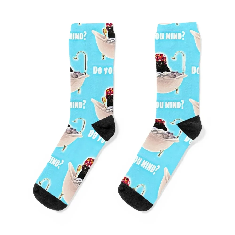 Black Cat In Bath Socks Non-slip kids christmass gift Socks Men Women's